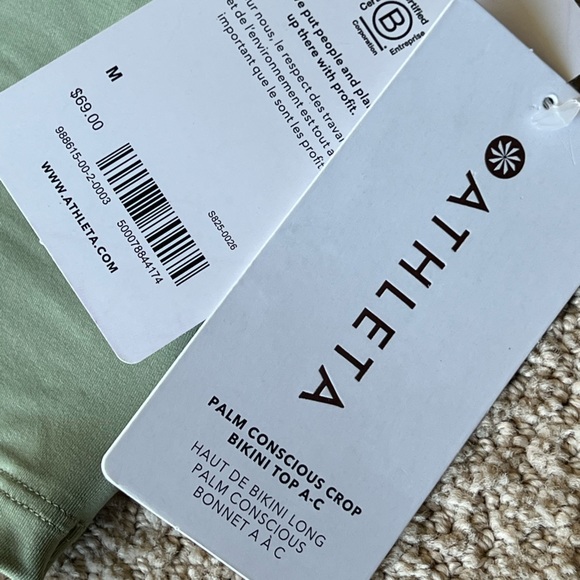 ATHLETA SWIM SET (M) HIGH WAIST BOTTOM & PALM CONSCIOUS BIKINI TOP (A-C Cups) - Picture 6 of 11